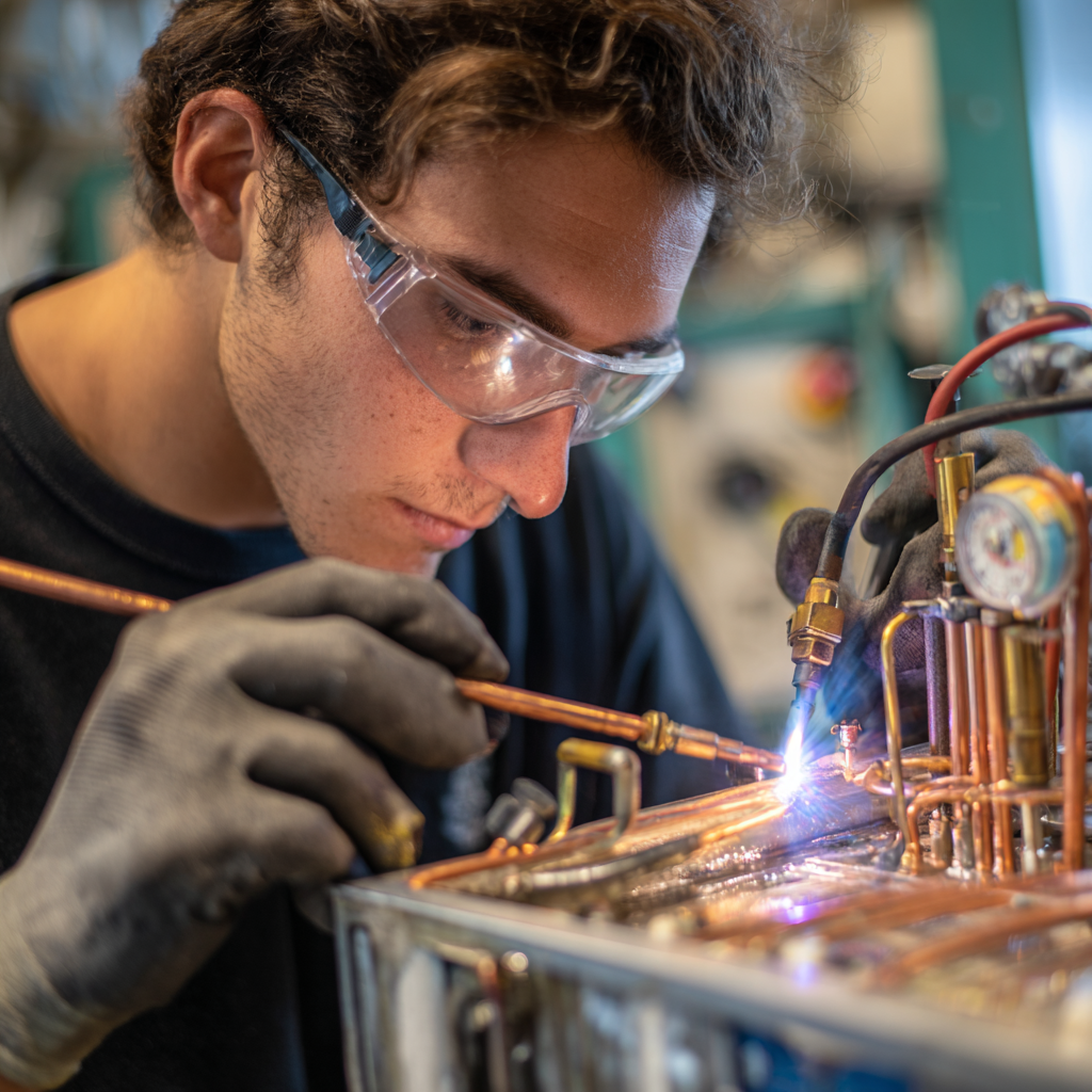 Auto Collision Student Polishes car
