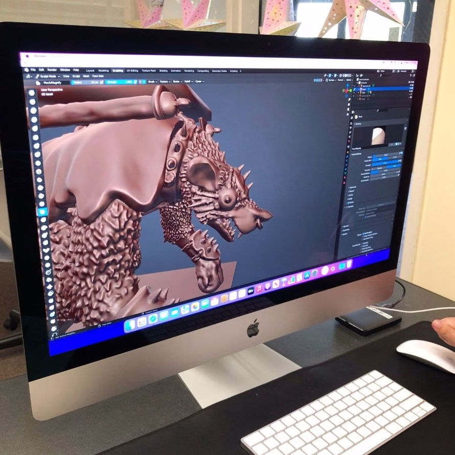 A 3D creature created in Blender